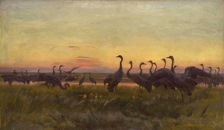 Powitanie słońca. Żurawie, 1910 olej na płótnie Muzeum Sztuki w Łodzi – Pałac Herbsta